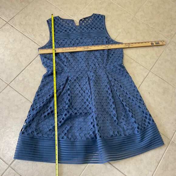 Lane Bryant eyelet midi Dress women’s size 22 Blue sleeveless lined - Picture 6 of 9